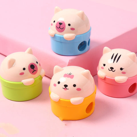 Portable Cartoon Plastic Double Hole Pencil Sharpener