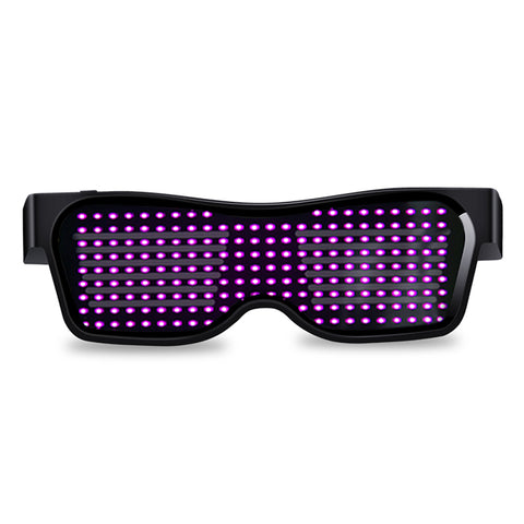 DIY Bluetooth App Control Led Party Glasses Customized Languages USB Charge Flashing Luminous Eyewear Christmas Concert Sunglasses For Women Men
