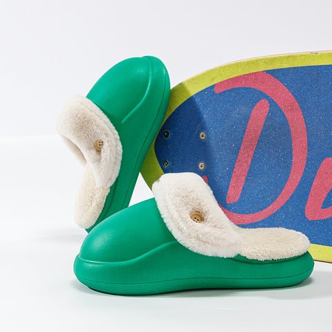 Winter Warm Slippers Household Non Slip Couples At Home Baotou Big Head Cotton Slippers