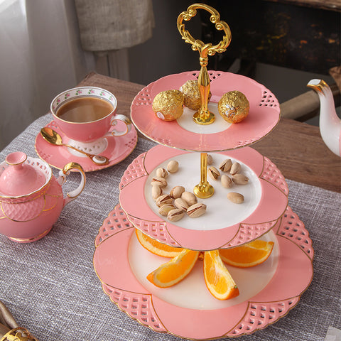 Coffee Cup And Saucer Set Ceramic Light Luxury Bone China Flower Tea Cup And Tray
