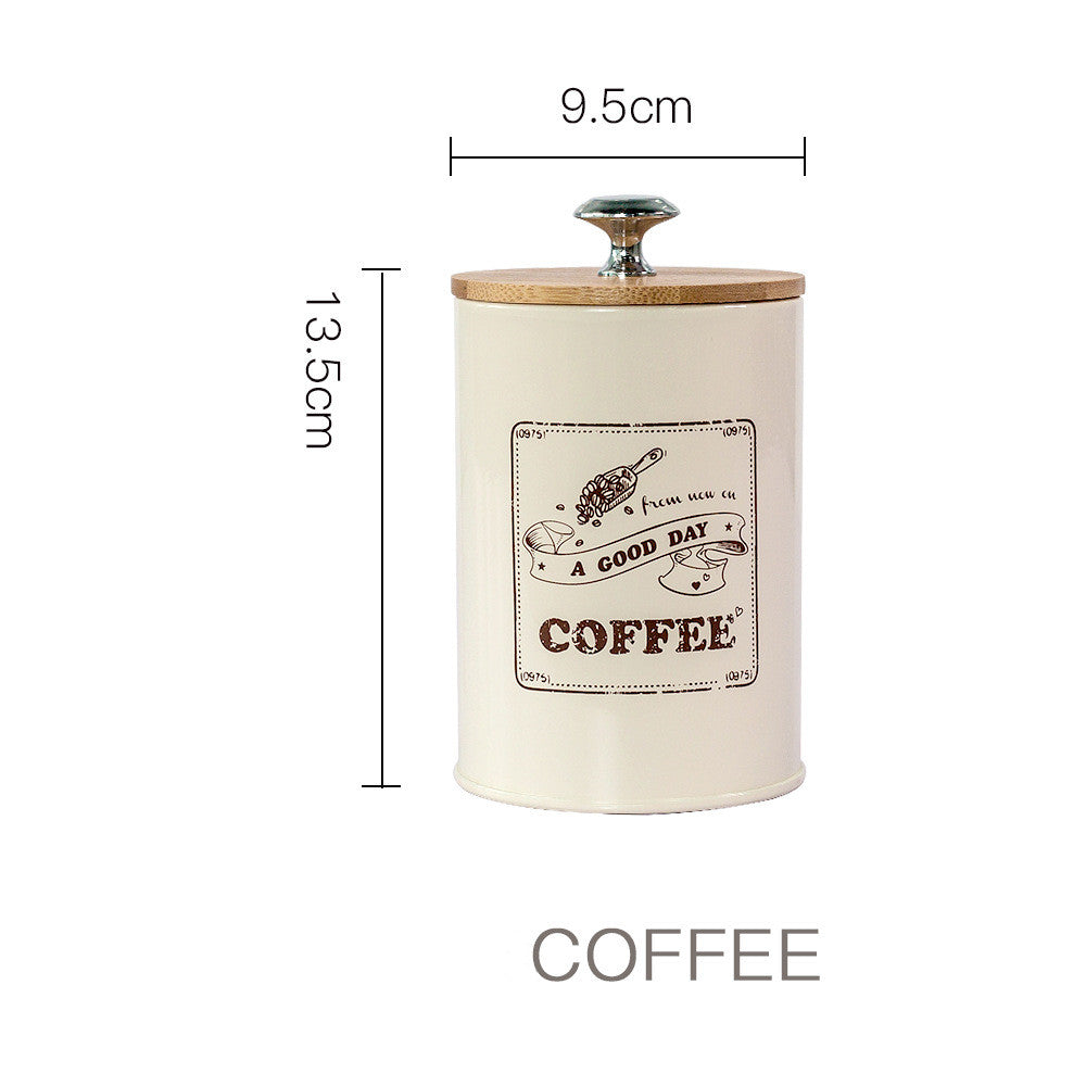 Moisture-Proof Bamboo Lid Coffee Tea Sugar Storage Jar