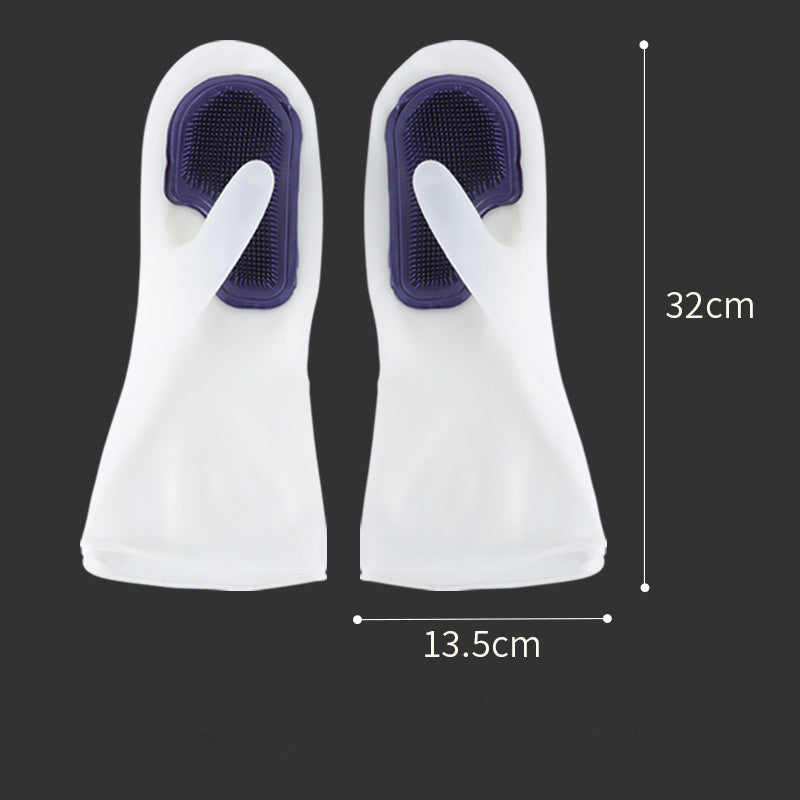 White Transparent Solid Color Tenacity Thin Magic Silicone Gloves Household Water-proof Washing Dishes Brush Bowl Brush Artifact