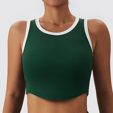 Multi-panel Contrast Quick-drying Yoga Bra Shock-proof Running Fitness Vest