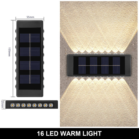 Solar Lamp Light Garden Night Light Solar Wall Lamp Outdoor Waterproof Up And Down Luminous Lighting Decor