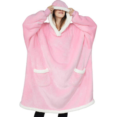 Winter TV Hoodie Large Thick Blanket Winter Warm Home Clothes Women Men Oversized Pullover With Pockets
