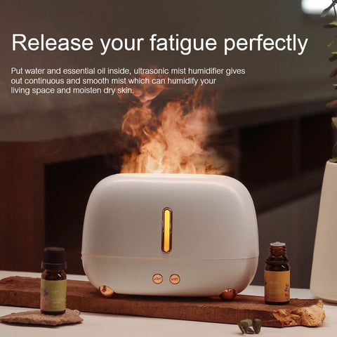 250ml Fire Flame Air Diffusers Portable Mini Essential Oil Atomizer Nano Mist Desktop Fire Flame Oil Diffuser