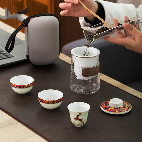 Ceramic Glass Portable Tea Set Tea Tea Water Separation Office Household
