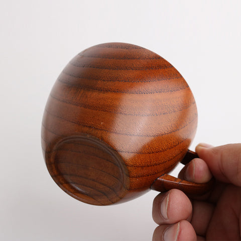 Traditional Lacquer Chestnut Wood Water Cup Tea Japanese Solid Coffee Mug