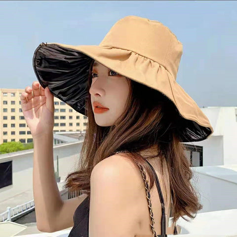 Women's Sunscreen Hat Korean Version Of Black Rubber UV Protection Hat