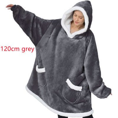 Winter TV Hoodie Large Thick Blanket Winter Warm Home Clothes Women Men Oversized Pullover With Pockets