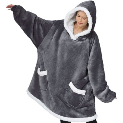Winter TV Hoodie Large Thick Blanket Winter Warm Home Clothes Women Men Oversized Pullover With Pockets