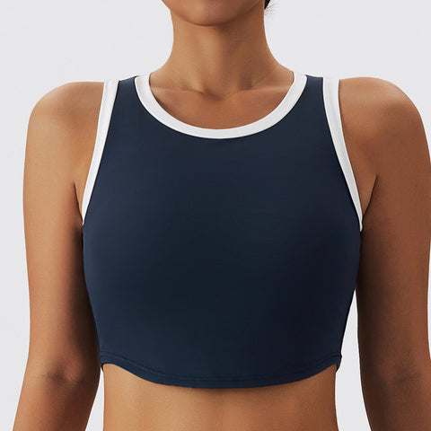 Multi-panel Contrast Quick-drying Yoga Bra Shock-proof Running Fitness Vest