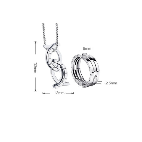 Unisex Stainless Steel Deformation Kissing Fish Ring For Men Women Engraved Forever Statement Rings Chain Jewelry Gift