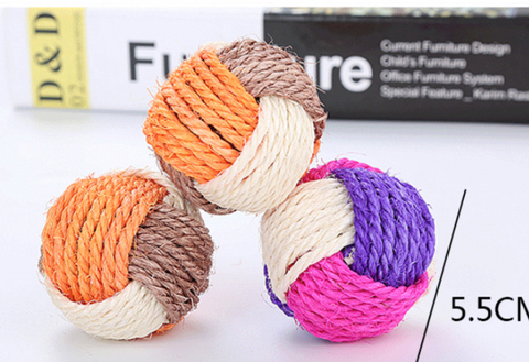 Pet Supplies Cat Toy Three-color Collection Sisal Ball