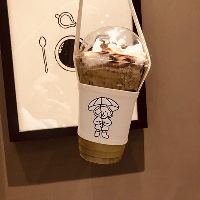 Creative Portable Milk Tea Canvas Bag Coffee Cup Cover