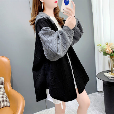 Women's Fashion Loose Fitting Vintage Patchwork Shirt Jacket