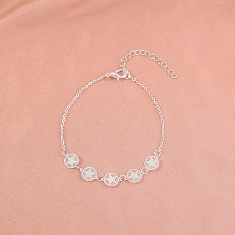 Luminous, round, copper-tipped Pentagram Bracelet