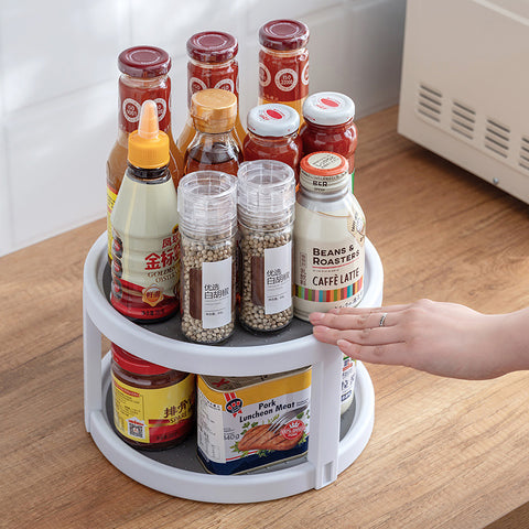 360 Rotation Non-Skid Spice Rack Pantry Cabinet Turntable With Wide Base Storage Bin Rotating Organizer For Kitchen Seasoning