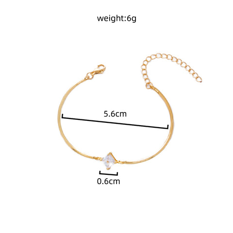 Zinc Alloy Elbow Tube Gold Plated Copper Micropaved Zircon Pendant Bracelet