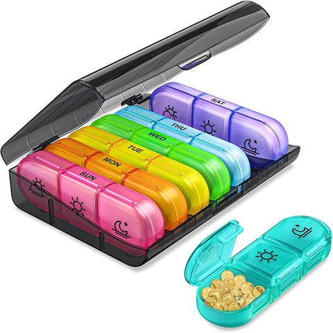 Extra Large Portbale Weekly Travel Pill Storage Cases Pill Dispenser Supplement Holder For Pills Vitamin Fish Oil