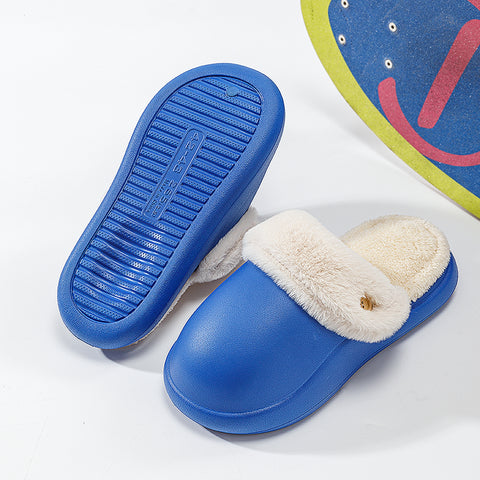 Winter Warm Slippers Household Non Slip Couples At Home Baotou Big Head Cotton Slippers