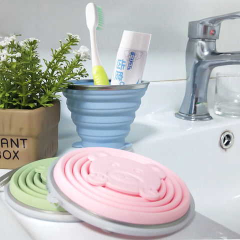 Folding Colorful Cup Foldable Collapsible Telescopic Silicone Water Bottle Outdoor Travel Children Cups Teacups Ware Jug Drink Water Copa