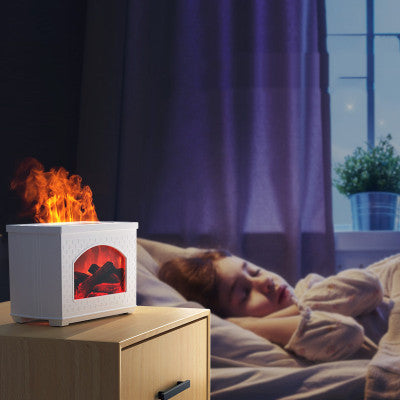 Aroma Diffuser Simulated Flame Light Effect Humidifier For Home Office Use Night Light Atmosphere Light