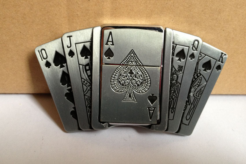 Alloy Playing Card Lighter Series Belt Buckle
