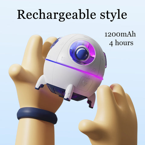 220ML Rechargeable Space Capsule Air Humidifier USB Ultrasonic Cool Mist Aromatherapy Water Diffuser With Led Light Astronaut