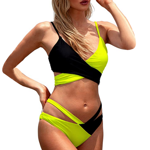 New Split Swimsuit For Women With Color Cross