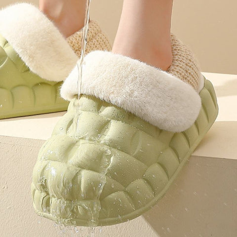 Winter Fashionable High Quality Non-slip Soft Warm Fur Removable And Washable Cotton Home Indoor Women Men Slippers