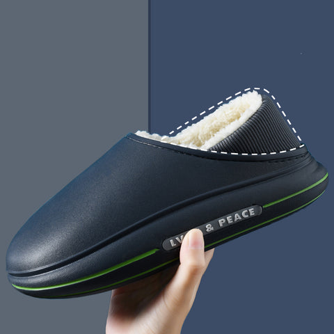 EVA Fluffy Slippers Waterproof Warm Plush Shoes For Women Couple