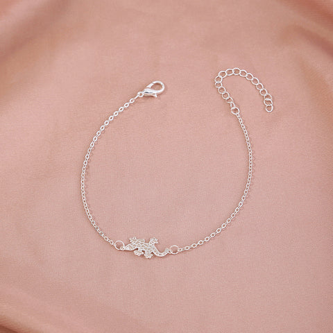 Silver Copper Gecko animal glow-in-the-dark Bracelet