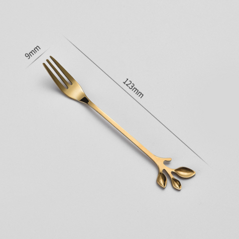 Stainless Steel Leaf Spoon Long Handle Square Head Small Tea  Honey Coffee