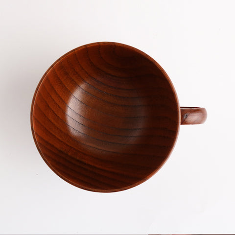 Traditional Lacquer Chestnut Wood Water Cup Tea Japanese Solid Coffee Mug