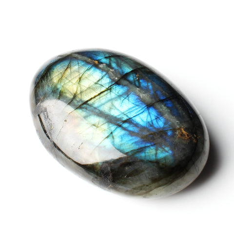 Stone Pieces Handle a Piece of Raw Moonstone Ore Specimen in a Fish Tank