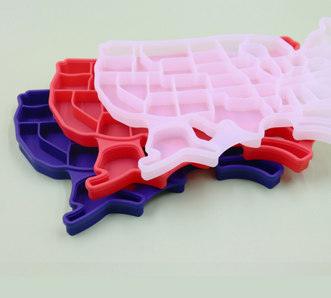 Creative Silicone American Map Ice Cube Tray Mold Cookies Chocolate Soap Baking Kitchen Tool United States Map Mold