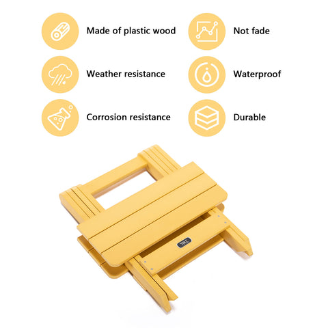 TALE Adirondack Portable Folding Side Table Square All-Weather And Fade-Resistant Plastic Wood Table Perfect For Outdoor Garden, Beach, Camping, Picnics,Ban Amazon