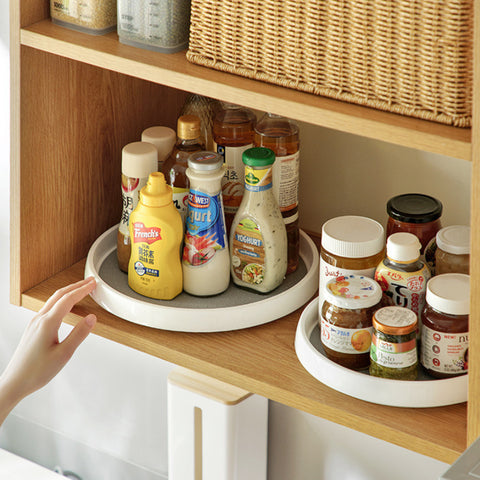 360 Rotation Non-Skid Spice Rack Pantry Cabinet Turntable With Wide Base Storage Bin Rotating Organizer For Kitchen Seasoning