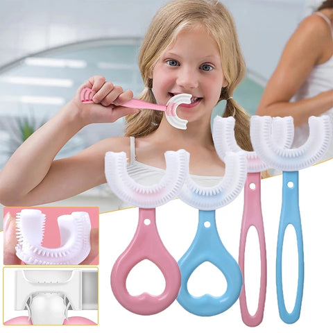 Children's U-shaped Toothbrush Soft Silicone Home Deciduous Teeth Training Toothbrush