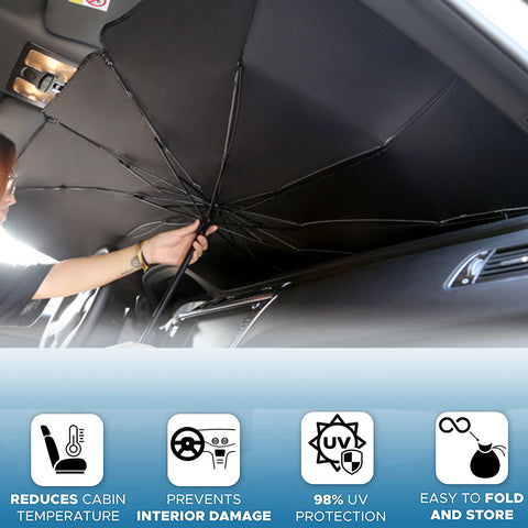 Foldable Car Windshield Sun Shade Umbrella UV Protection Heat Insulation Parasol Auto Front Window Cover Interior Protector