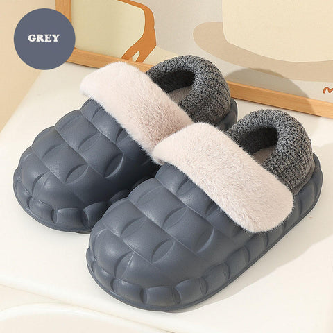 Winter Fashionable High Quality Non-slip Soft Warm Fur Removable And Washable Cotton Home Indoor Women Men Slippers