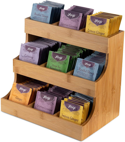 Bamboo Tea Bag Coffee Wooden Storage Rack