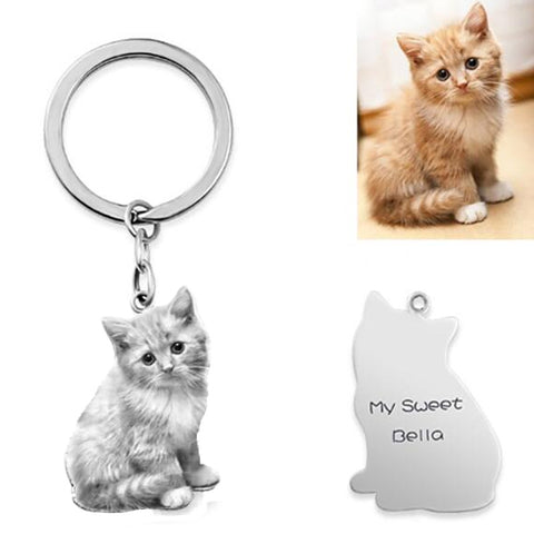 Private Custom Pet Character Photo Necklace Keychain
