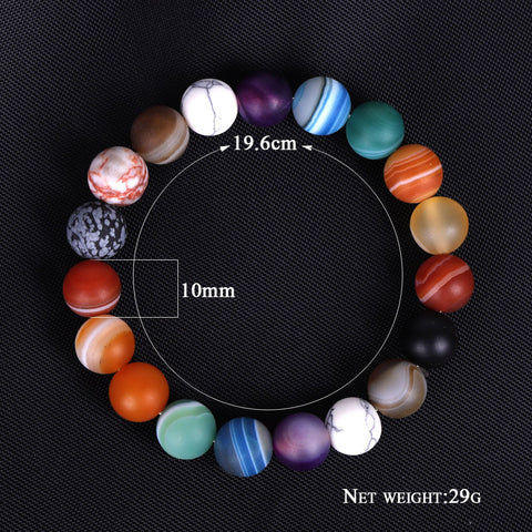 Solar System Eight Stone Planet Bracelet Planets Natural Stone Mala Bead Strand Bracelet For Men Women Handmade Universe Solar Chakra Bracelet Jewelry