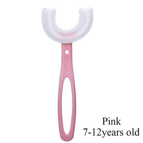 Children's U-shaped Toothbrush Soft Silicone Home Deciduous Teeth Training Toothbrush