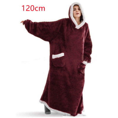 Winter TV Hoodie Large Thick Blanket Winter Warm Home Clothes Women Men Oversized Pullover With Pockets