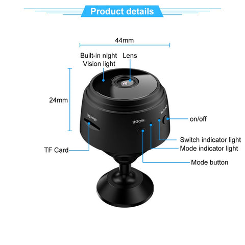 A9 1080P Camera Web HD Wifi Mini IP De Seguranca Domestica Visao Noturna Vigilancia Sem Fio Escondida Gravador Home Com Voz