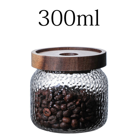 Acacia Food Coffee Bean Tea Glass Storage Jar
