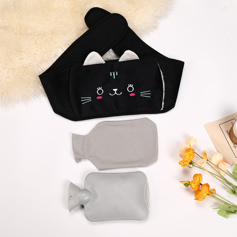 Warm Winter Hot Water Bottle Portbale High Quaility Hot Water Bag Three-piece Plush Waist Cover Belt Cute Animal